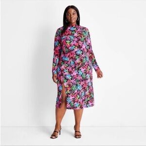 Future Collective x Kahlana Barfield Brown Floral Dress (size L)